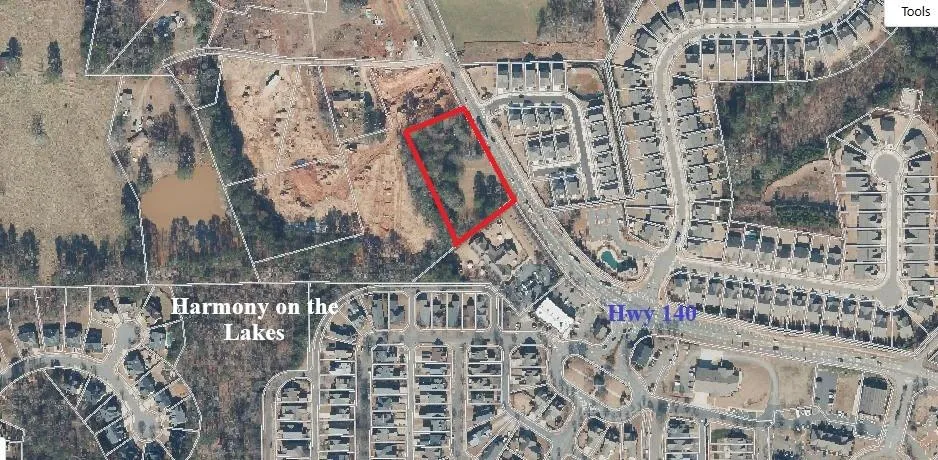 Aerial Map. Depicting the property's location relative to surrounding developments and infrastructure