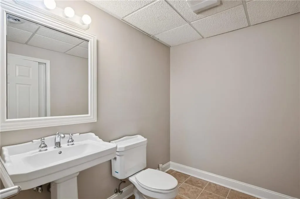 Half bath stubbed for shower or tub.