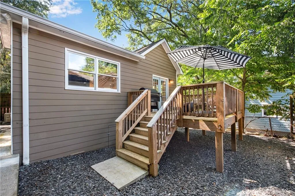 Stairs to backyard space