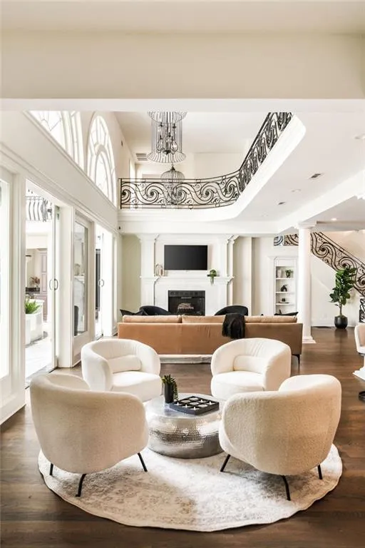 Lobby featuring a towering ceiling
