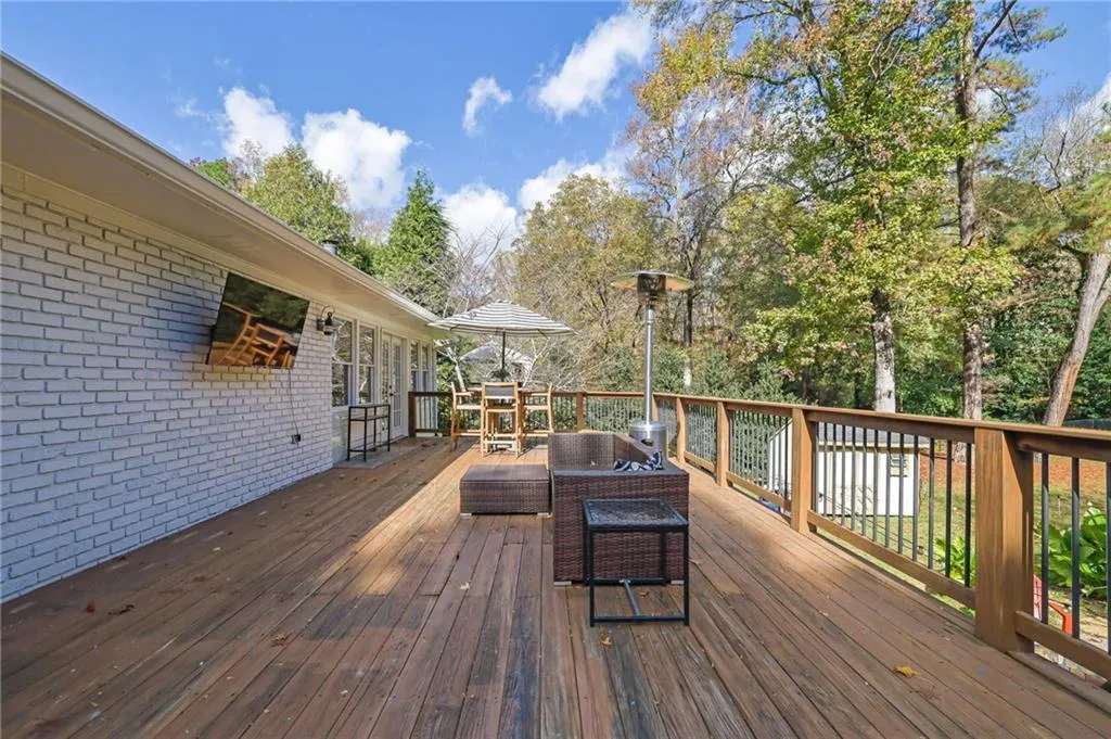 View of wooden deck