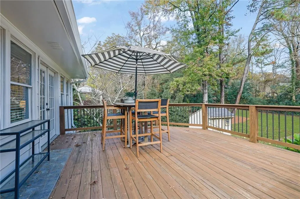 View of wooden deck