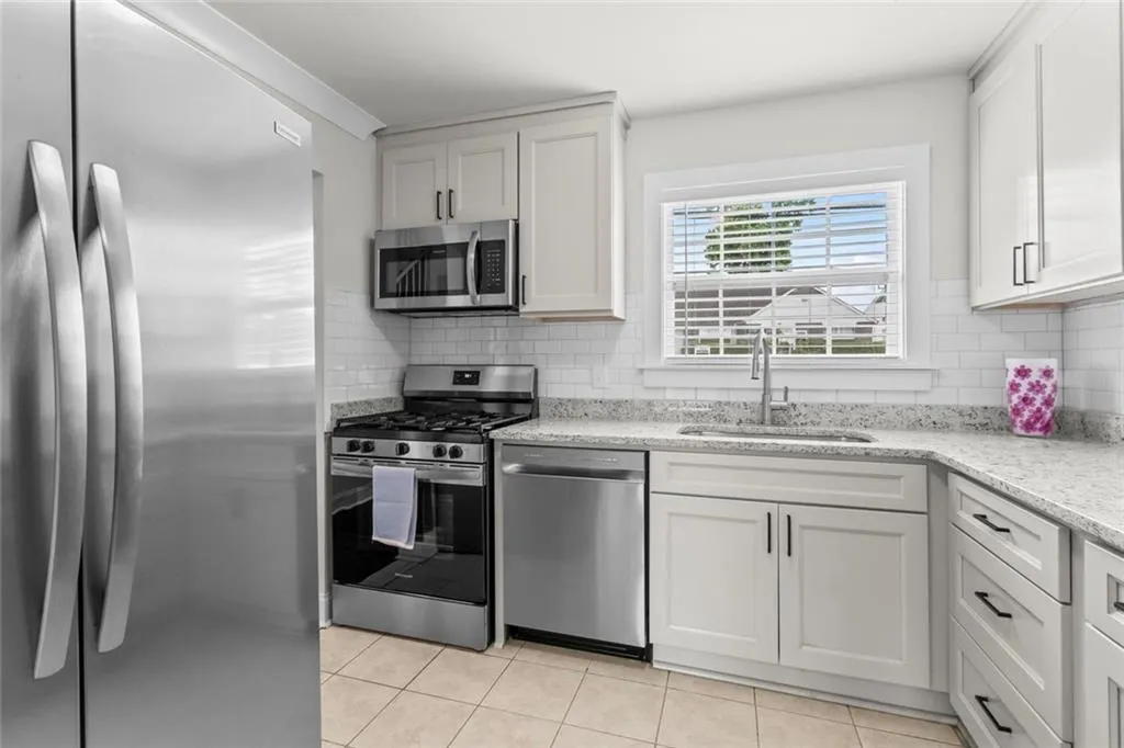 Sun-filled kitchen with east-facing windows