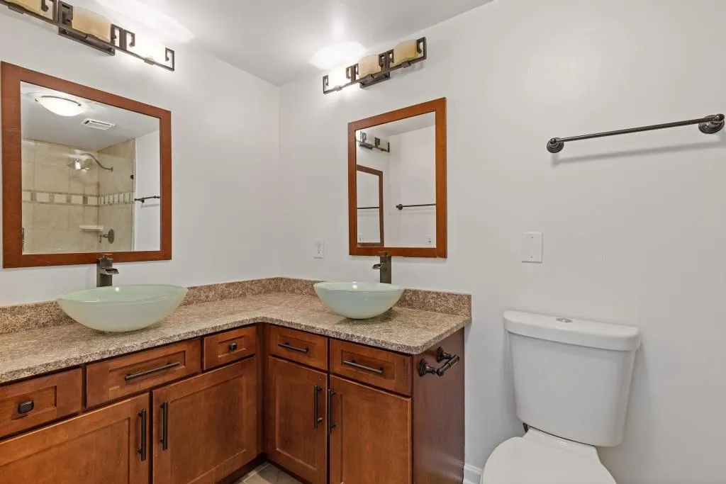 Bathroom with dual vanity