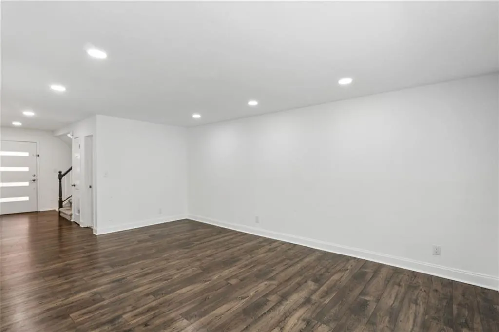 Living room towards entry foyer.  Beautiful hardwood floors.