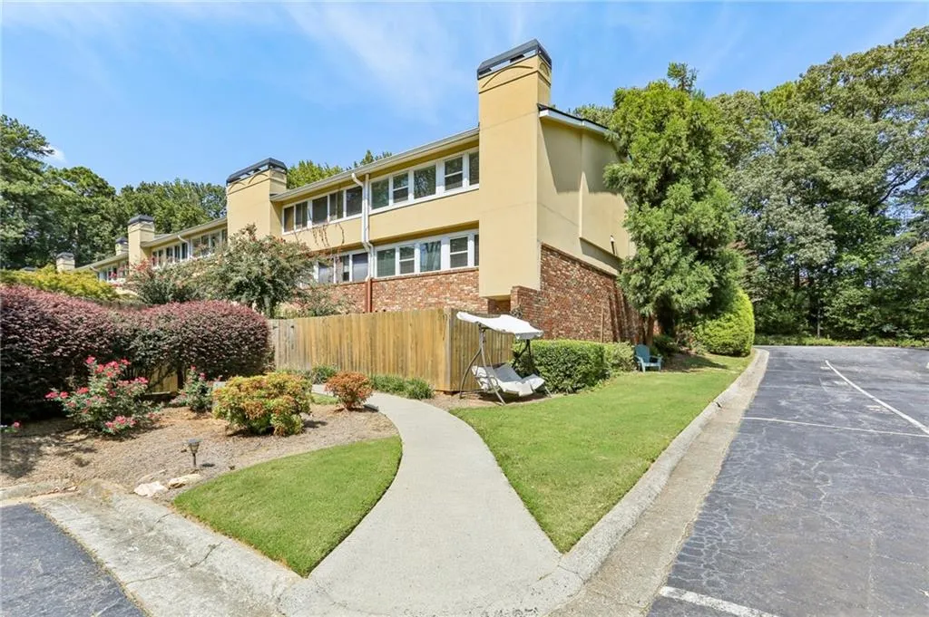Back of home on corner lot.  End unit.