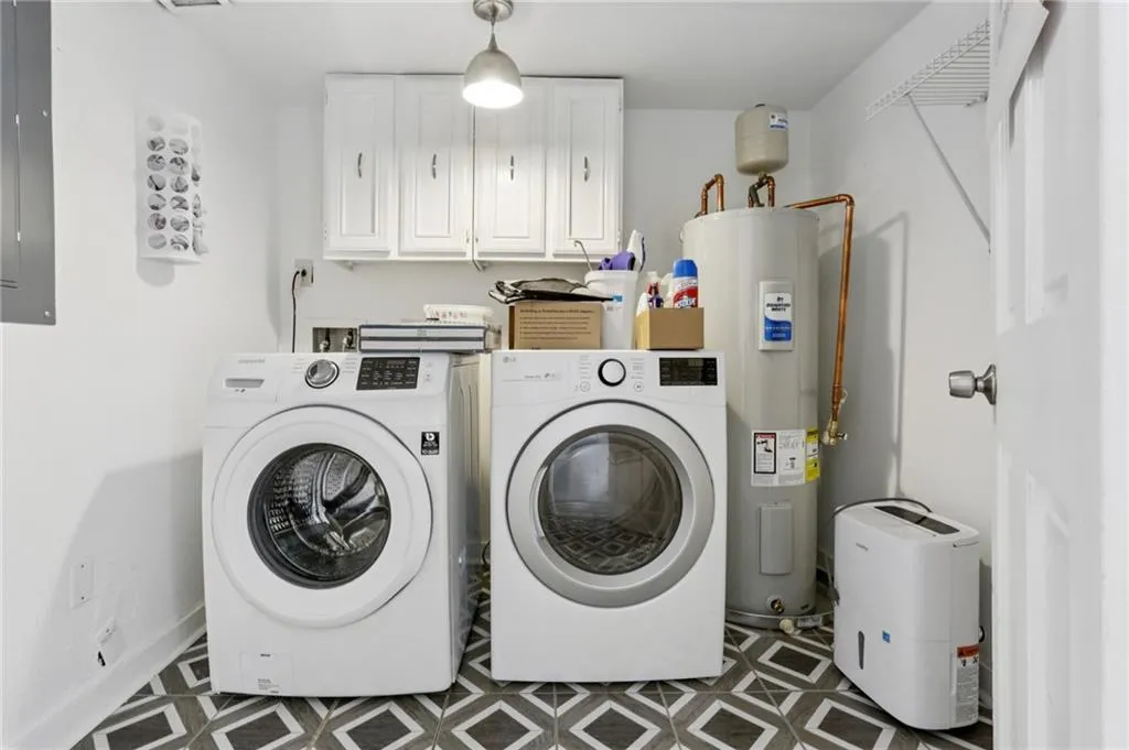 Laundry room on terrace level. New water heater