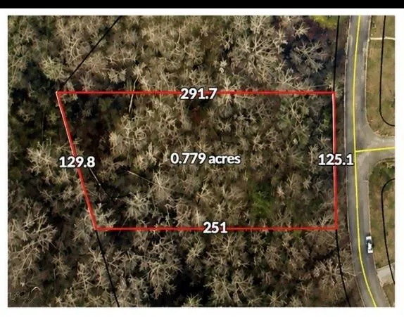 Property Survey. Highlighting the boundaries and area of the property