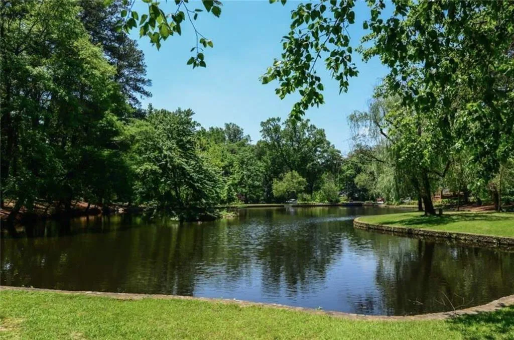 Water view featuring a forest