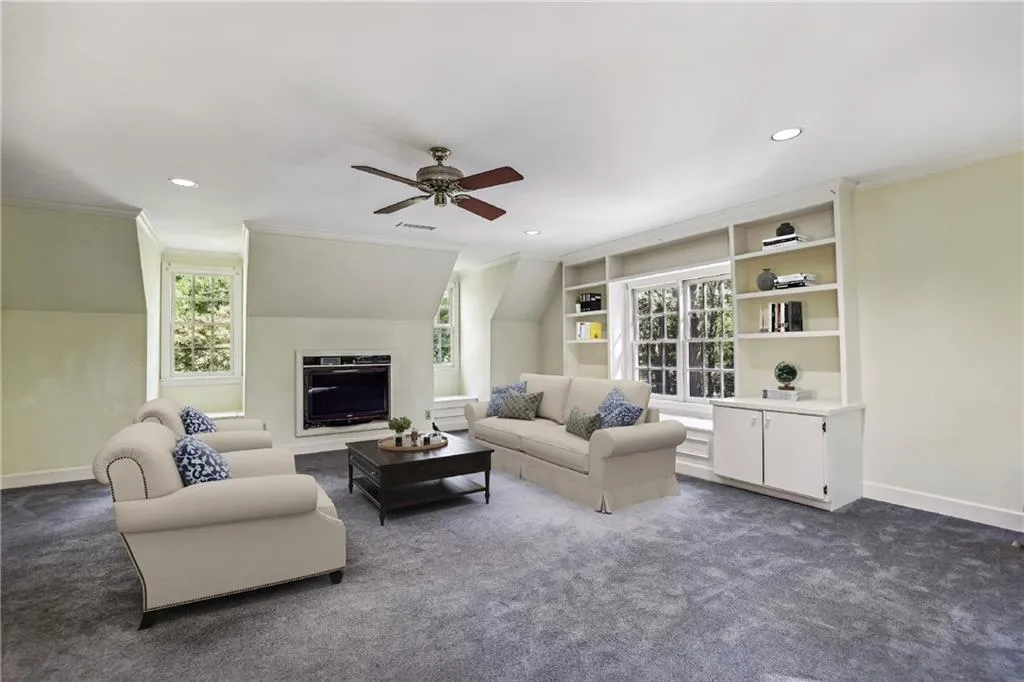 Large bonus room, which could easily be a 5th bedroom, with large closet and access to bath. Lots of natural light in this room.  Virtually staged.