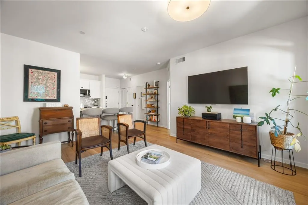 Living room featuring light wood finished floors