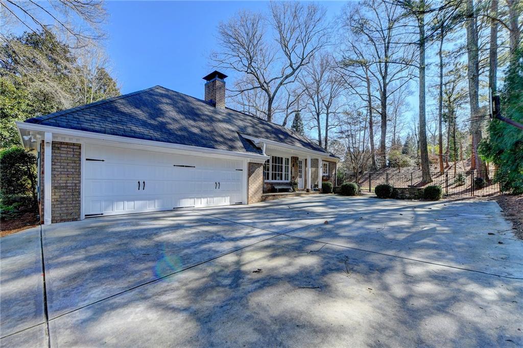 View of home's exterior featuring a garage