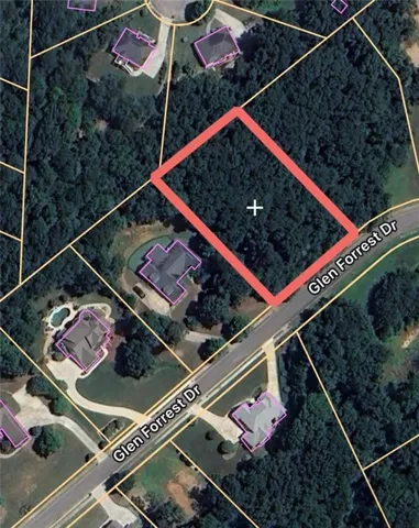 Aerial view of property's location featuring property boundaries highlighted