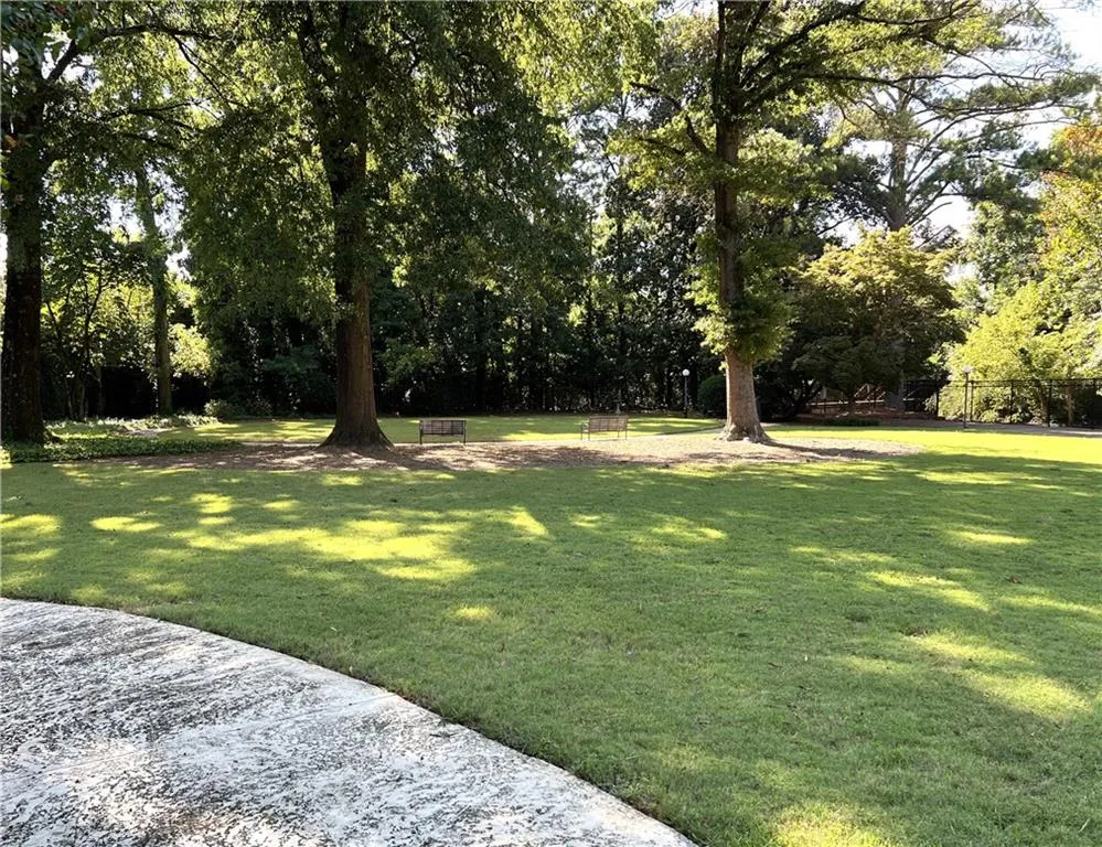 Green space in rear of building