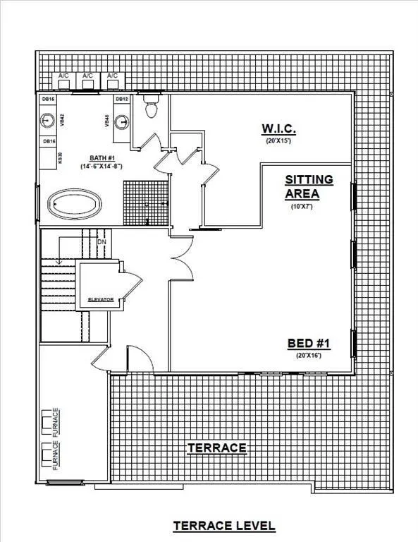 View of home's 3rd level floor plan / Primary suite and rooftop outdoor terrace