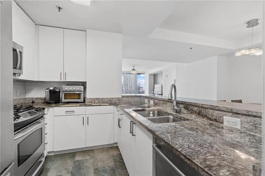 Kitchen area is larger than appears