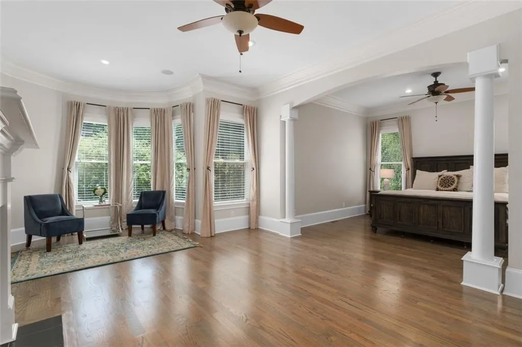 Romantic primary suite on the main