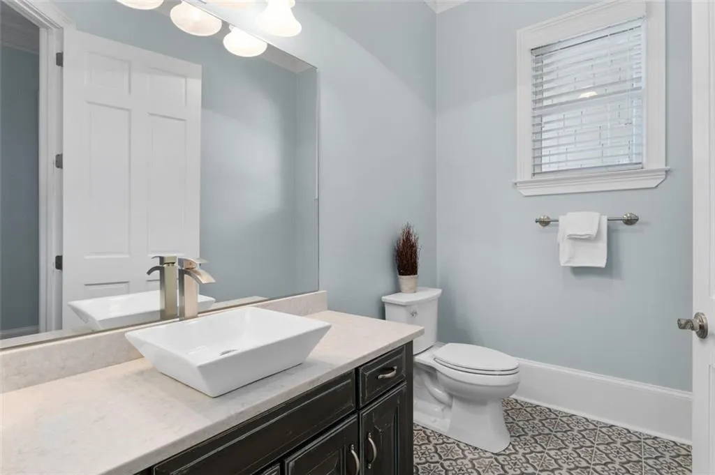 Renovated powder room on the main level