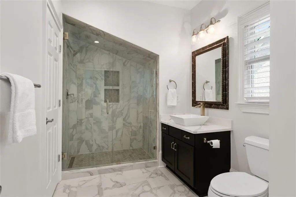 Fully renovated guest bath 4 with walk-in shower & linen closet
