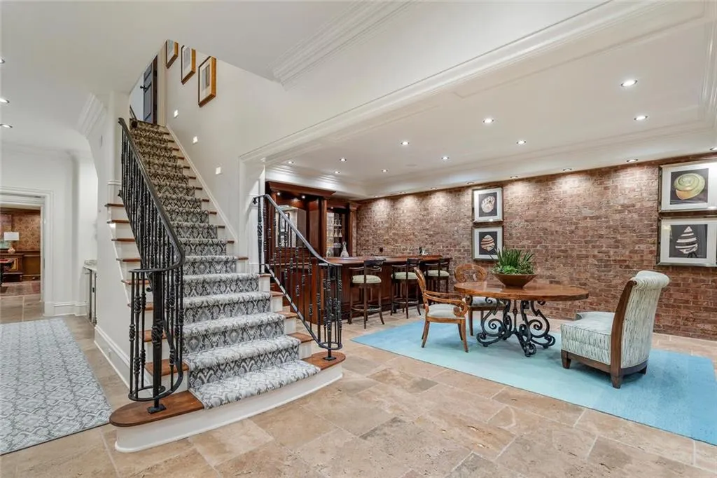Daylight Terrace level bar with stone floors.