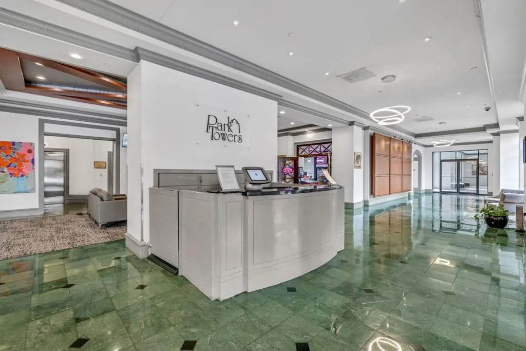 Concierge desk in the upscale lobby!