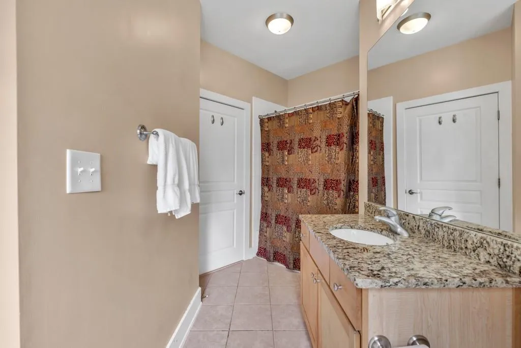 Granite countertops in both bathrooms.