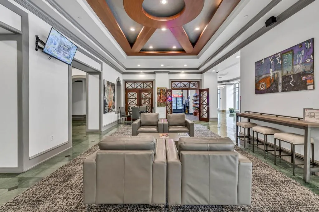 Elegant sitting area in the entrance lobby.