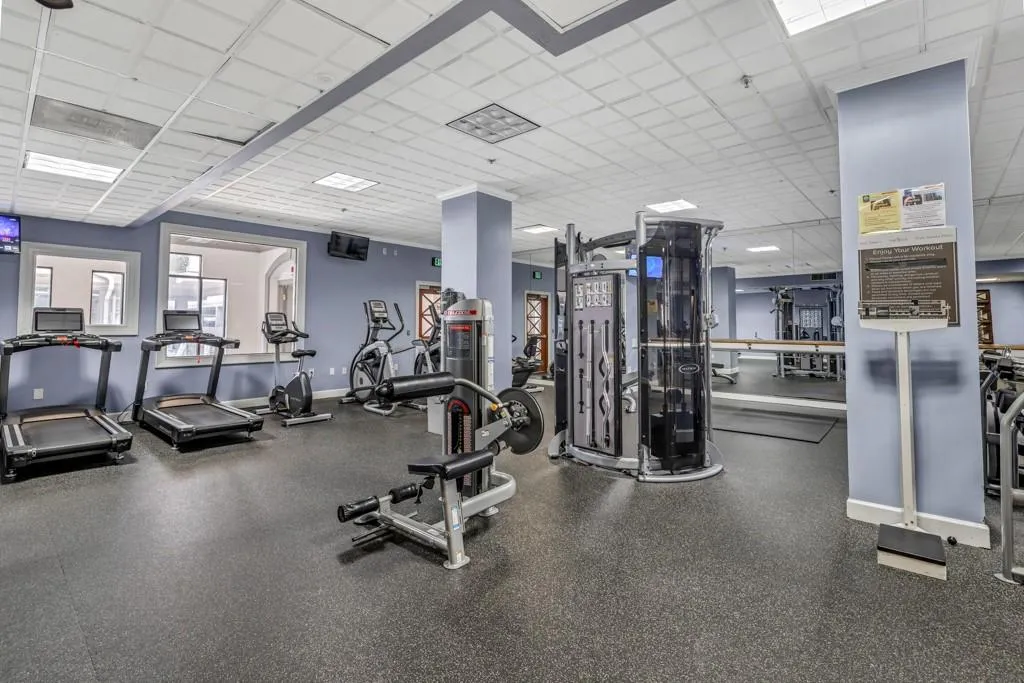 Well-equipped fitness center.
