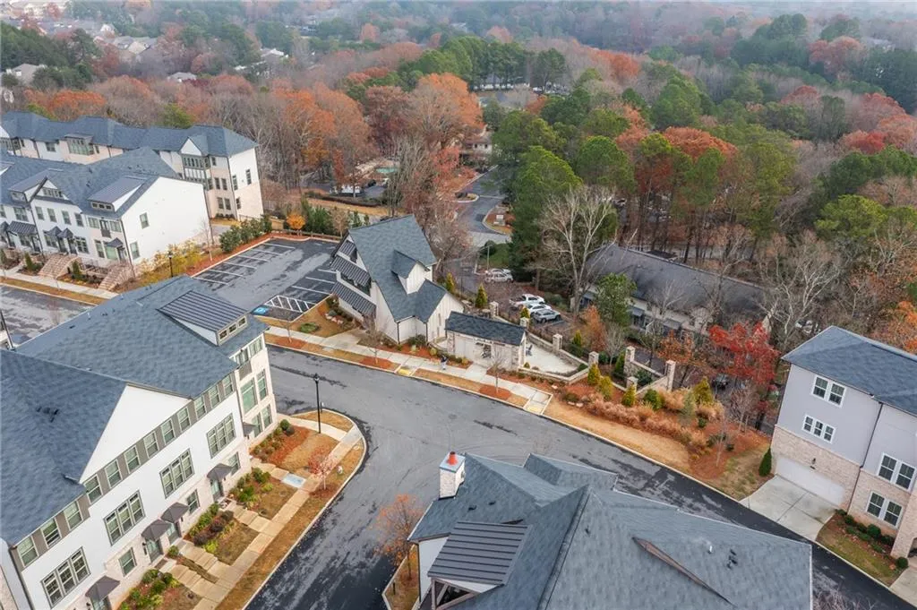 Aerial perspective of suburban area