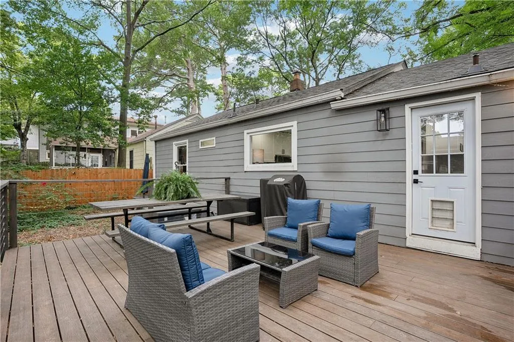 Deck with an outdoor living space