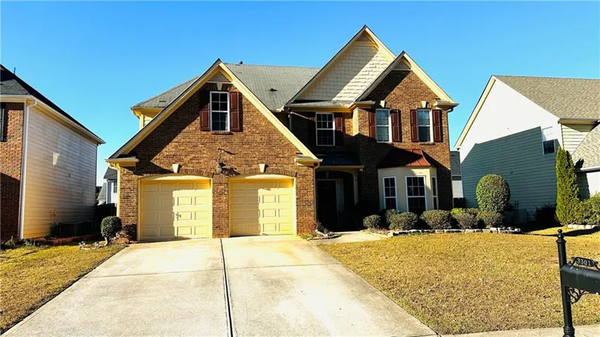 Brick exterior with gabled roof lines