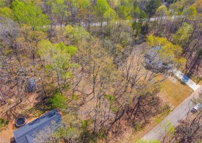 Expansive wooded acreage with a paved road frontage and a partial driveway
