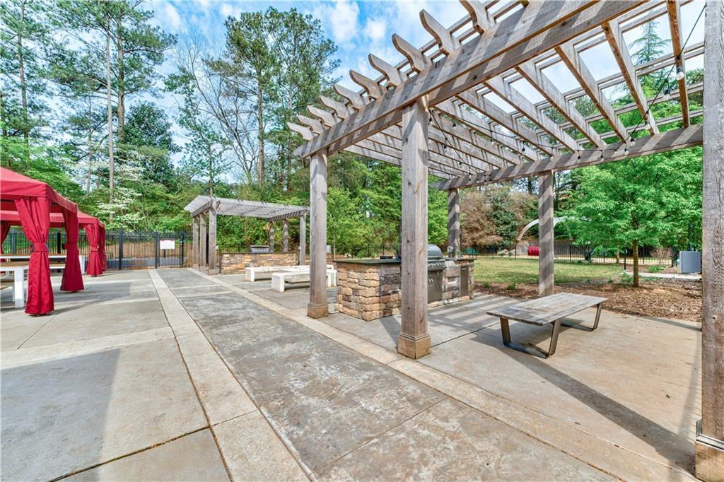 View of terrace with a pergola