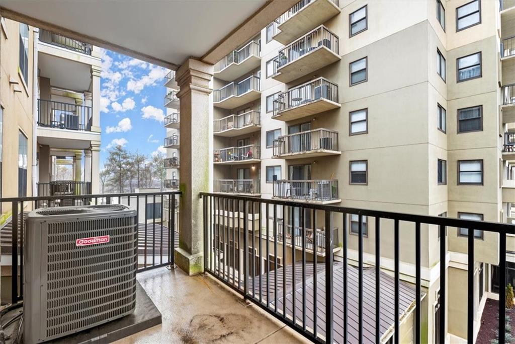 Balcony with central air condition unit