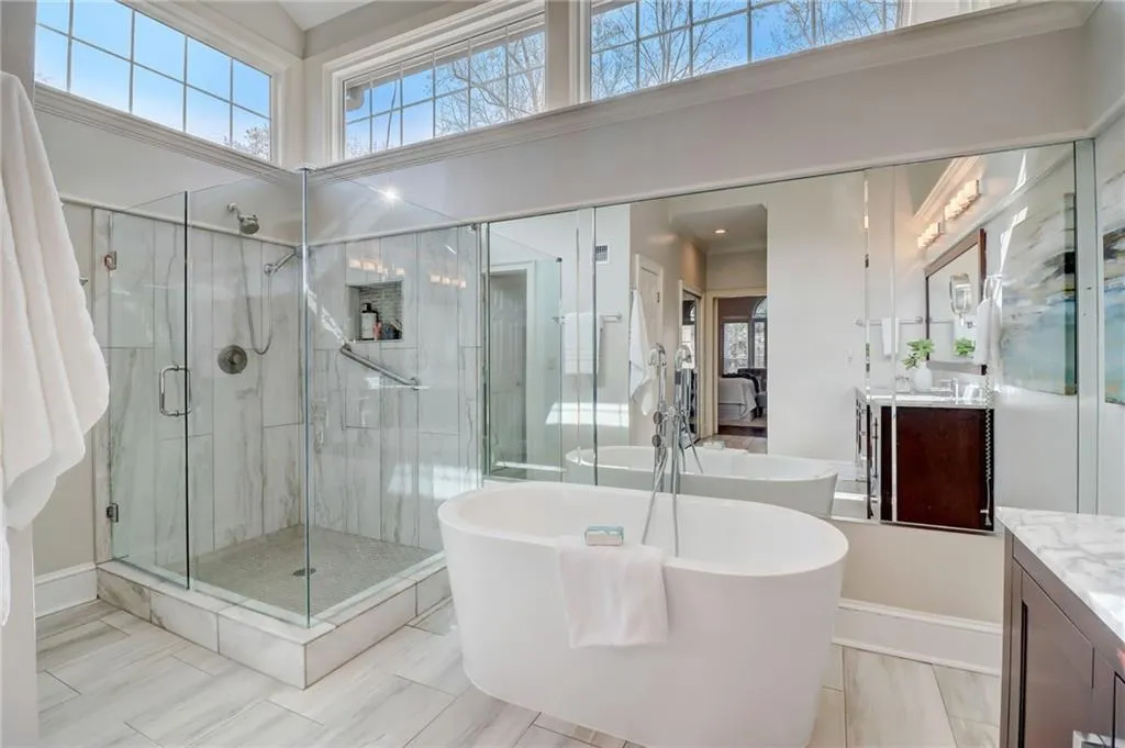 Primary bath - shower & soaking tub