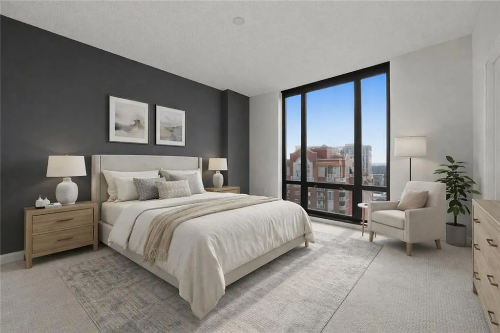 Virtually staged bedroom