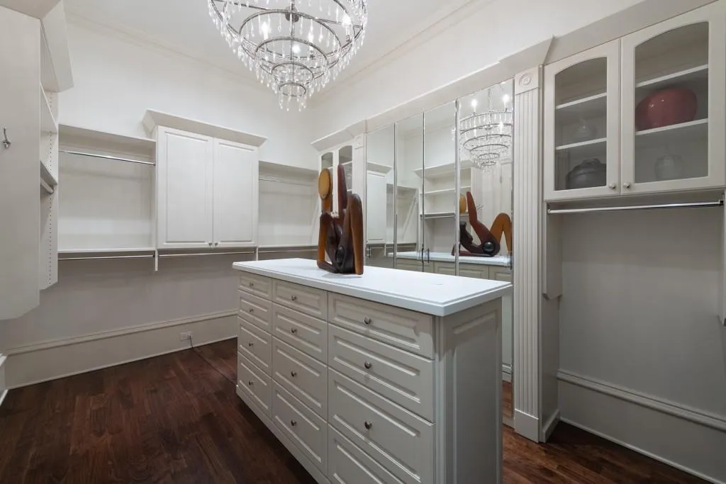 One of the large primary suite closets