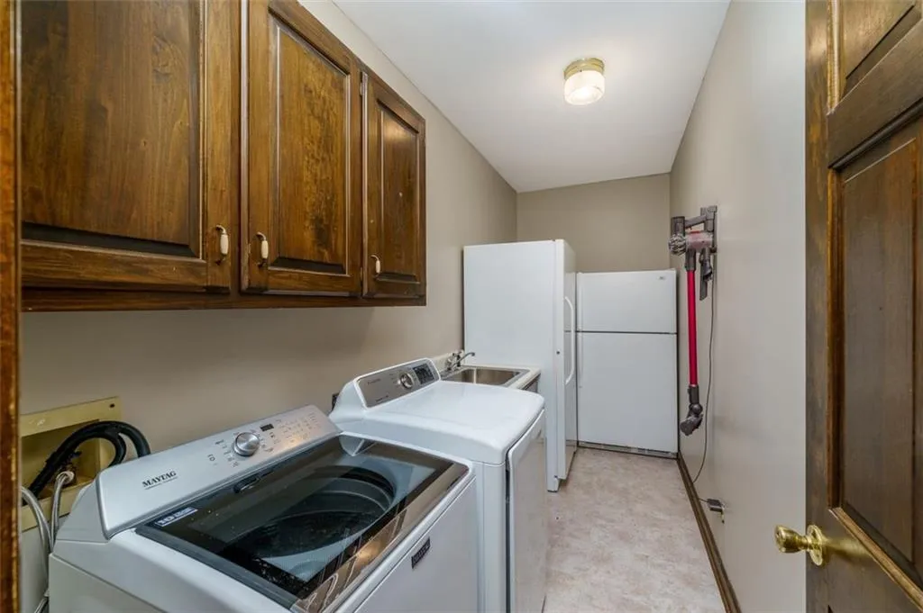 Big laundry between kitchen and garage is a perfect mudroom with a laundry sink, another fridge and freezer plus Costco storage. Big laundry between kitchen and garage is a perfect mudroom with a laundry sink, another fridge and freezer plus Costco storage.