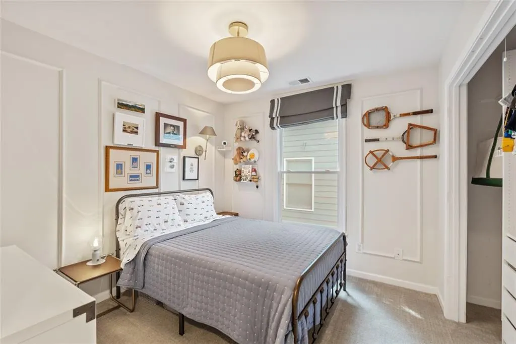 Second upstairs bedroom is light and bright