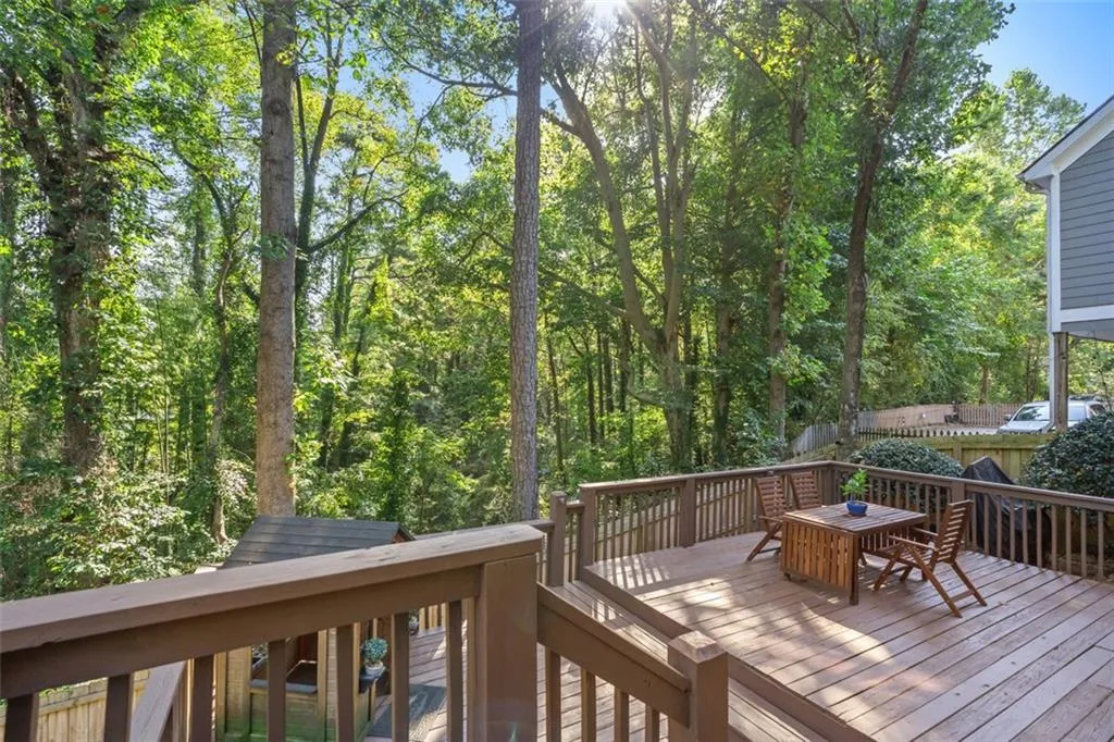 Wooded views make this a calm place to enjoy a meal