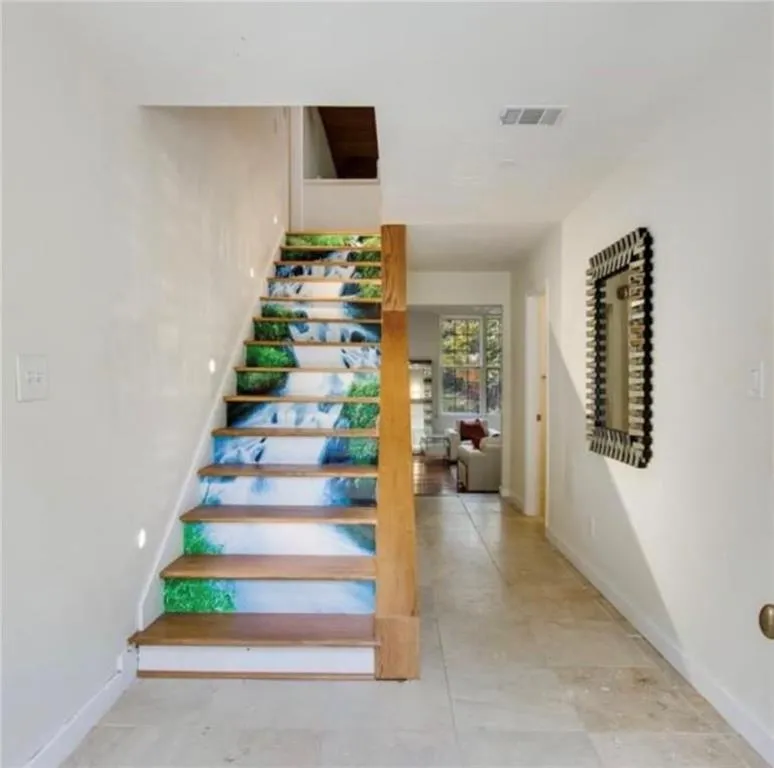Stairs with baseboards