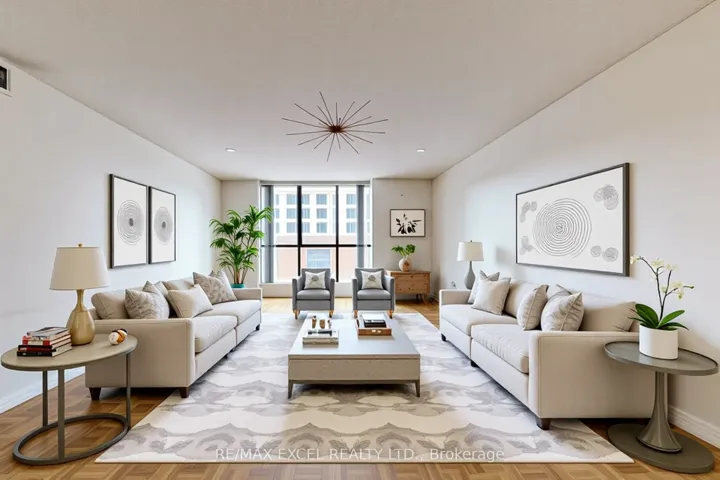 Virtually staged Living Rm