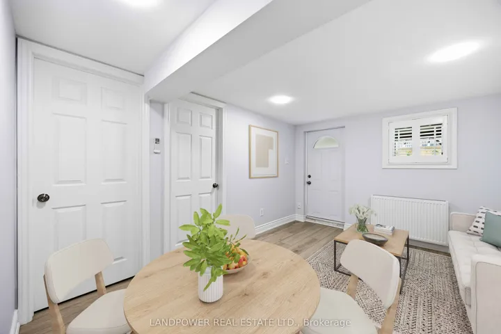 Virtually Staged Living/Dining Room in Basement
