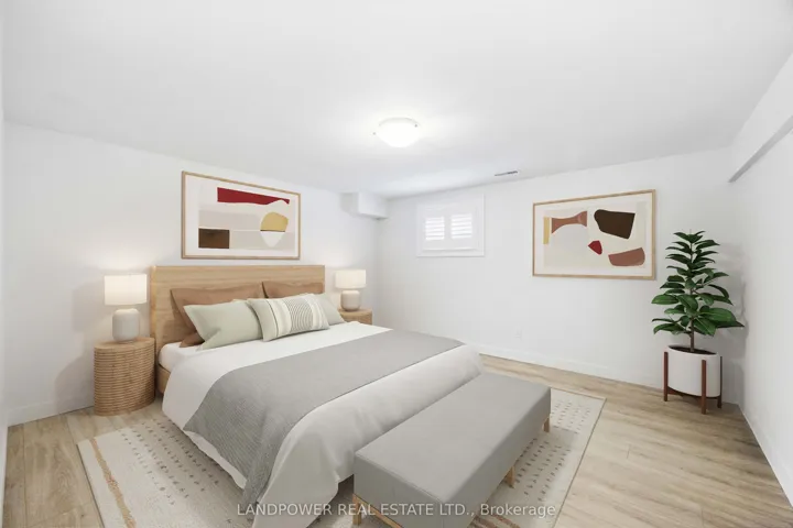 Virtually Staged Bedroom 1 in Basement