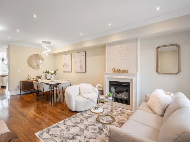 Living/Dining room with fireplace