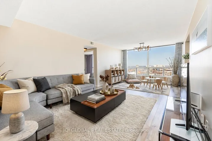 Virtually Staged Living Rm Clear Cityview