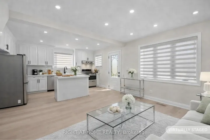 Virtually  Staged Photo - Kitchen/Living Rm