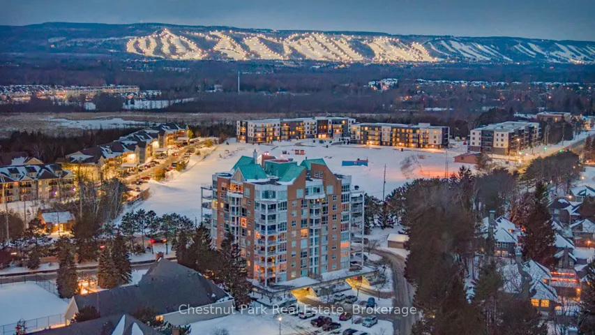 View of the ski hills at night