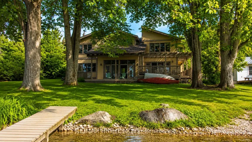 Lakeside view of the home.
