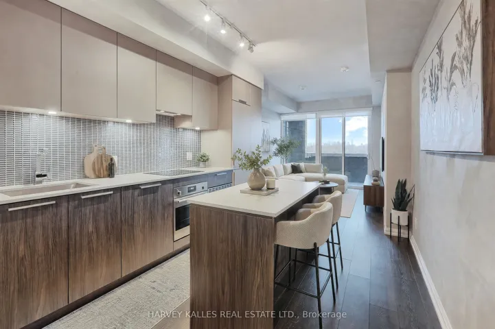 Virtually Staged Kitchen Living Room